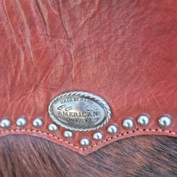 American West Rich Brown Leather and Fur Shoulder Bag - Picture 2 of 12